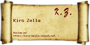 Kirs Zella névjegykártya